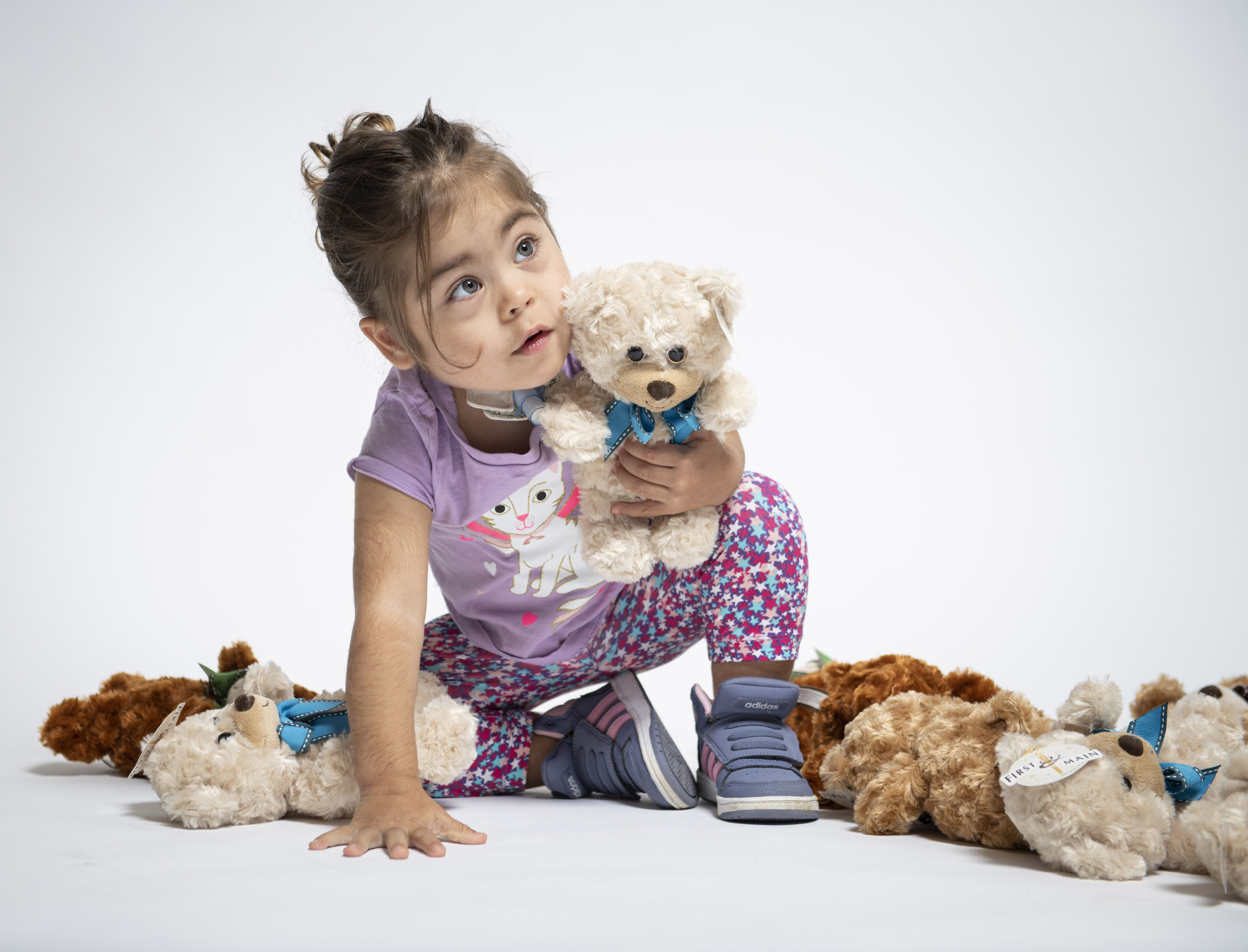 Athena with teddy bears