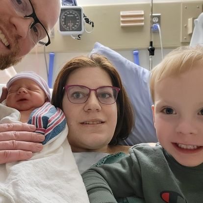 happy family of four