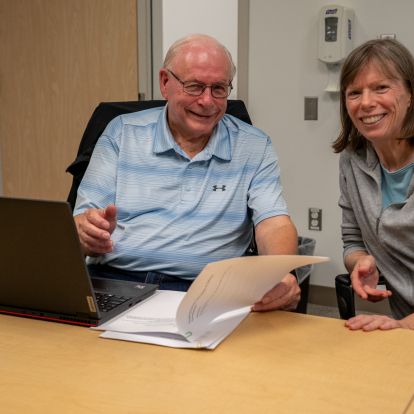 Patient John, and SLP Theresa