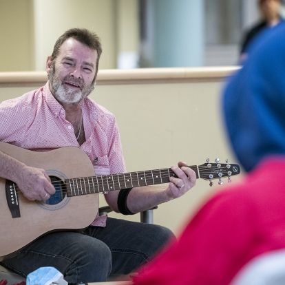 Music therapy 1 The Mental Health and Addictions Care team at KHSC is researching the profound effects of music therapy on patients in the Burr 4 inpatient psychiatric unit. Part of a multi-phase inquiry, years in the making, the research project is already showing incredible insights into the role of music in supporting patient recovery.  “The effects of music therapy on patients with mental health challenges have been well observed, but rigorous scientific research into the field is still relatively new,” says Dr. Elvina