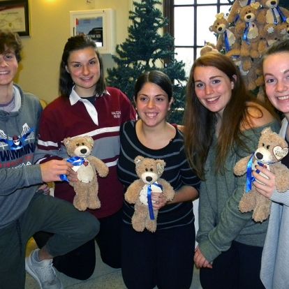 student volunteers at Teddy Bear campaign launch