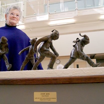 New sculpture graces Burr wing lobby