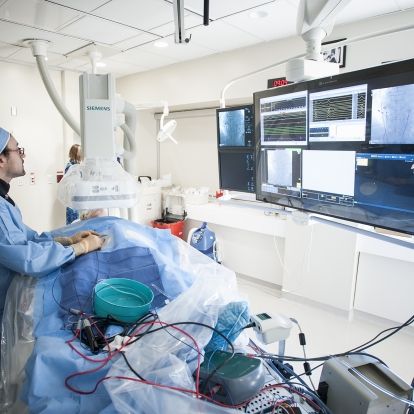 Kingston General Hospital new electrophysiology (EP) lab, the first in Ontario to use a GPS-like technology during cardiac procedures called MediGuide.