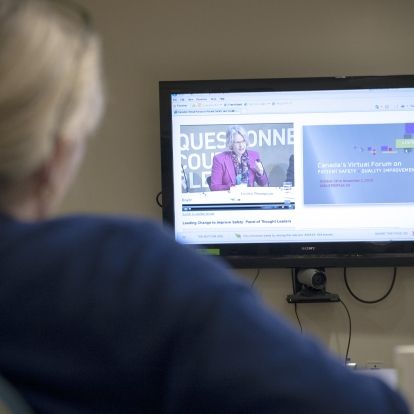 CEO Leslee Thompson took part in the week's first Virtual Forum on Monday. The forums are being broadcast via the internet and will be running all week in the Kidd 9 Conference Room for staff.