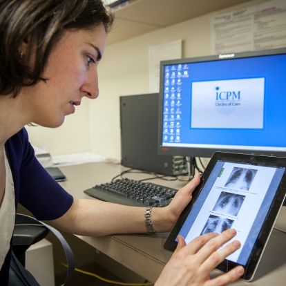Dr. Catherine Barry is one of six residents trying an iPad to see how they perform on the units at KGH.