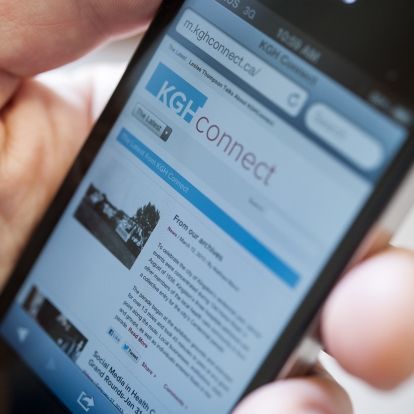 iPhone, KGHConnect mobile site, hand-held device,