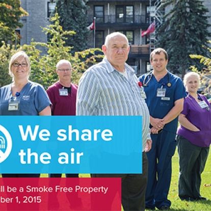 These posters have been put up around the hospital to remind people that there is now no smoking at KGH