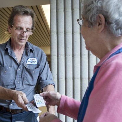 Auxiliary member sells HELPP lottery tickets