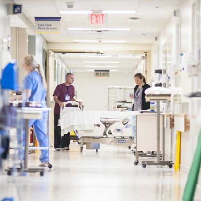 KGH Porting staff help move new Hill-Rom Advanta 2 beds into patient care areas throughout the hospital.