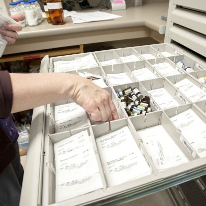 Cabinets are restocked regularly.