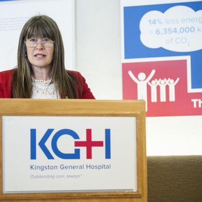 MPP Sophie Kiwala speaks during the media event