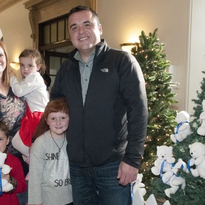 Tabitha Lollar and Jeff Phillips with their children Emmett, Aida and Maeve. Aida has received care from the pediatric program multiple times in the past.