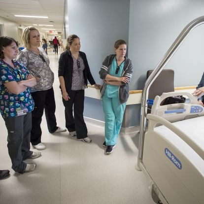 KGH Nursing staff receive in-service training and familiarization of the new Hill-Rom Advanta 2 beds arriving in patient care areas throughout the hospital.