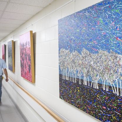 New art brightens up the hospital's main hall