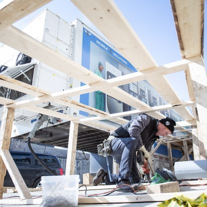 carpenter working on ramp