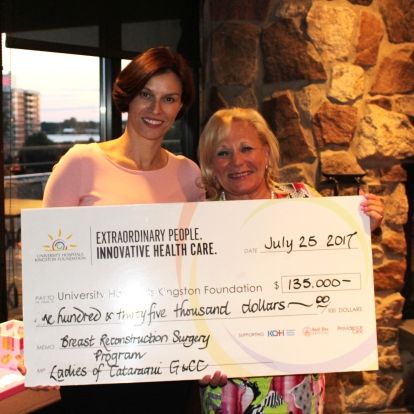 KHSC breast reconstruction surgeon Dr. Glykeria Martou (L) with tournament organizer Sherri McCullough