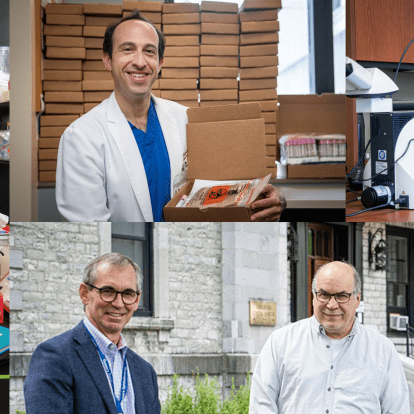 Collage of researchers: Paula James, David Maslove, Michael Rauh, Martin Petkovich, Jacob Rullo & Martin tenHove