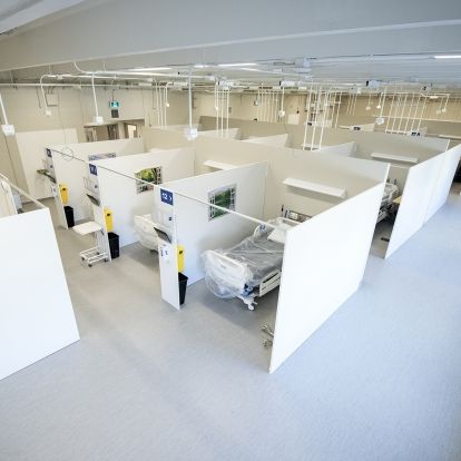 An overview image of the Union Street site field hospital