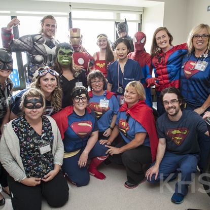 Staff on the NICU at our KGH site join in the fun and show their superhero colours.