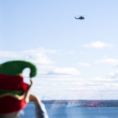 A KHSC Pediatric Patient waits for Santa's arrival