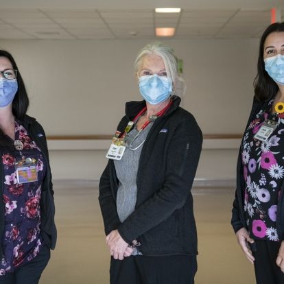 The dynamic team of Pamela Branscombe, Jennie Phillips and Crystal McQuillan are the inaugural winners of the Outstanding Nursing Colleague award