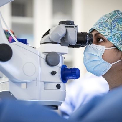 doctor performing a cataract surgery