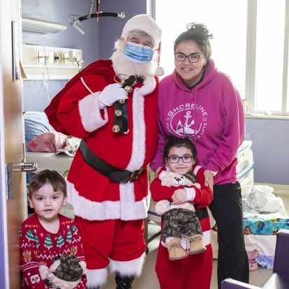 Santa visits pediatric patients