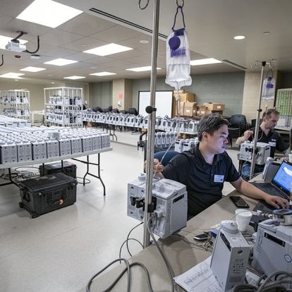 Staff from BD run the new units through a series of tests as part of the preparation before the units can be deployment.