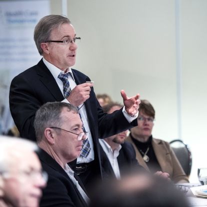 Dr. David Pichora meets with members of the community as part of our community engagement plan