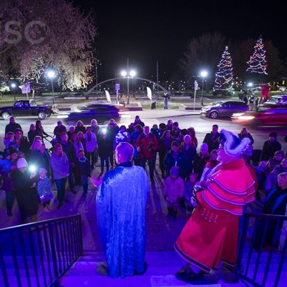 Dr. Robert Connelly, Program Medical Director of Pediatrics at Kingston Health Sciences Centre address the crowd gathered at City Hall.