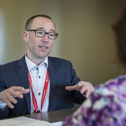 Dr. Gord Boyd meets with patients at the three and 12-month mark after their discharge from the hospital as part of their delirium care