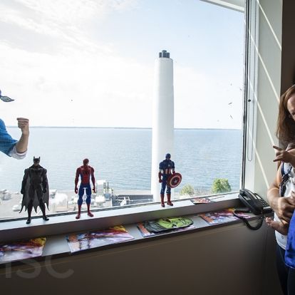 Superheroes visit the KGH site at Kingstion Health Sciences Centre in Kingston Ontario.