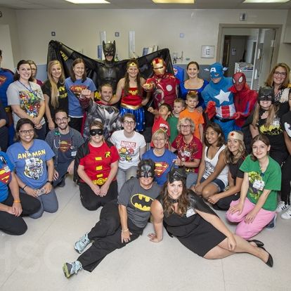 Superheroes visit the KGH site at Kingstion Health Sciences Centre in Kingston Ontario.
