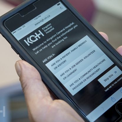 The new KGH Corporate Website on a mobile phone.