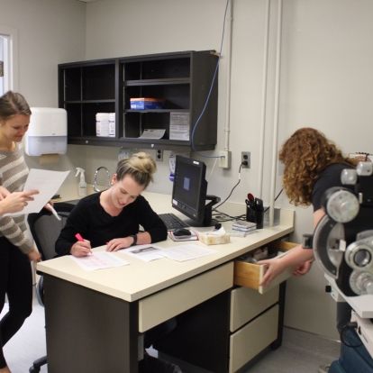 clinic staff preparing to re-open space