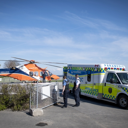 Ornge air ambulance brings patient to our KGH site