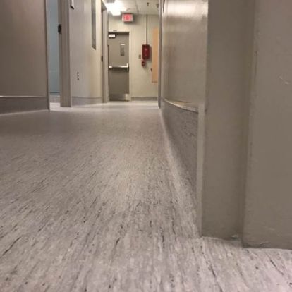 bright, shiny floor leading into renovated clinic