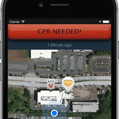 An example of a PulsePoint alert on a smartphone