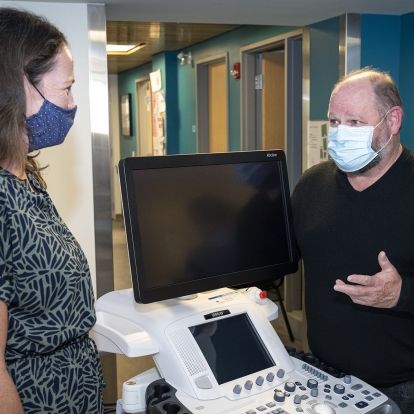 team members with ultrasound