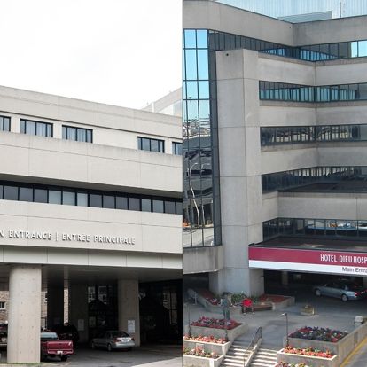 Exterior views of KGH and Hotel Dieu