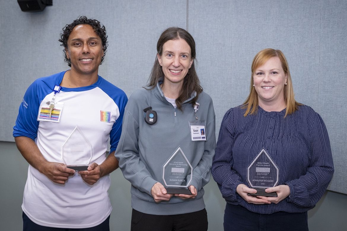 The three allied health award winners.