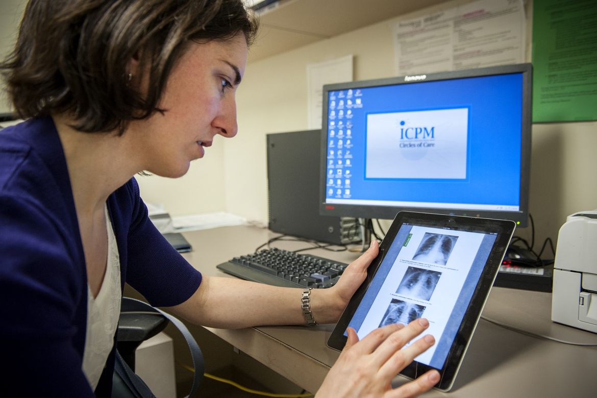 Dr. Catherine Barry is one of six residents trying an iPad to see how they perform on the units at KGH.