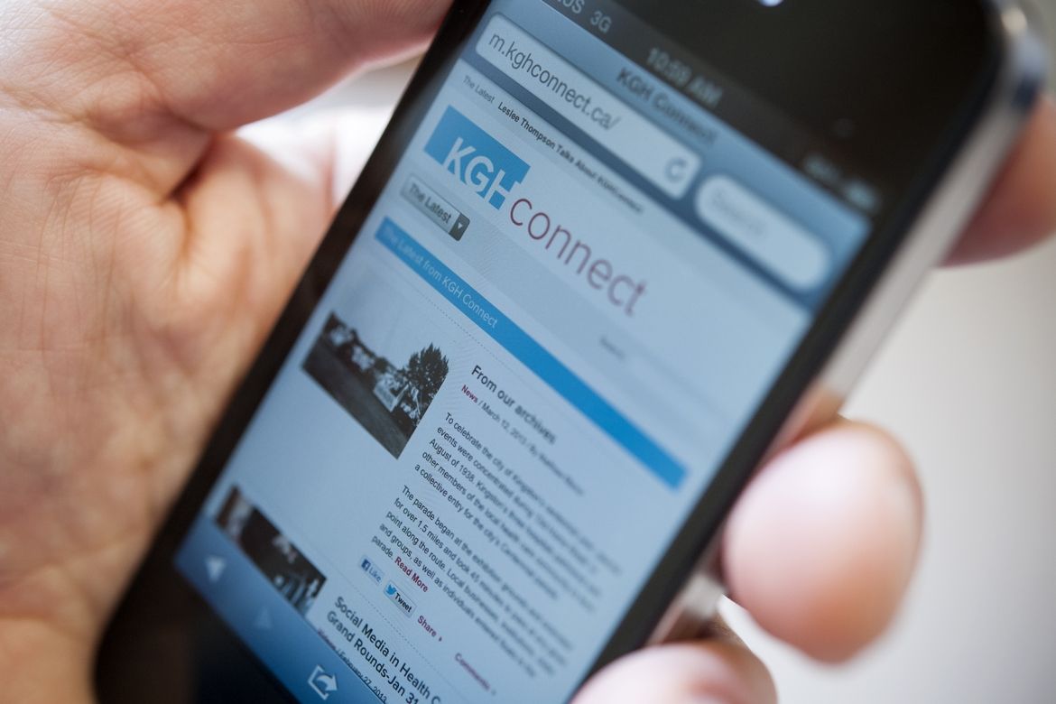 iPhone, KGHConnect mobile site, hand-held device,