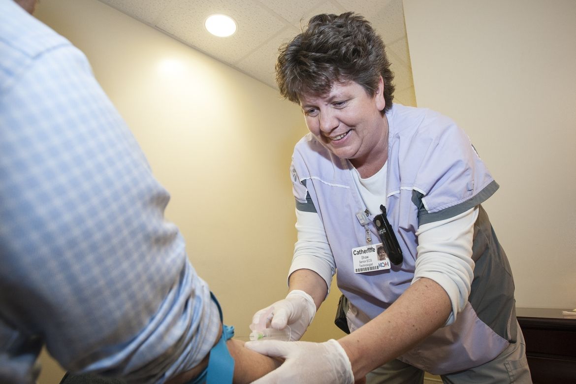 ECG Technician Cathy Shaw was part of a pilot project in the cardiac unit that led to the creation of our new phlebotomy team.