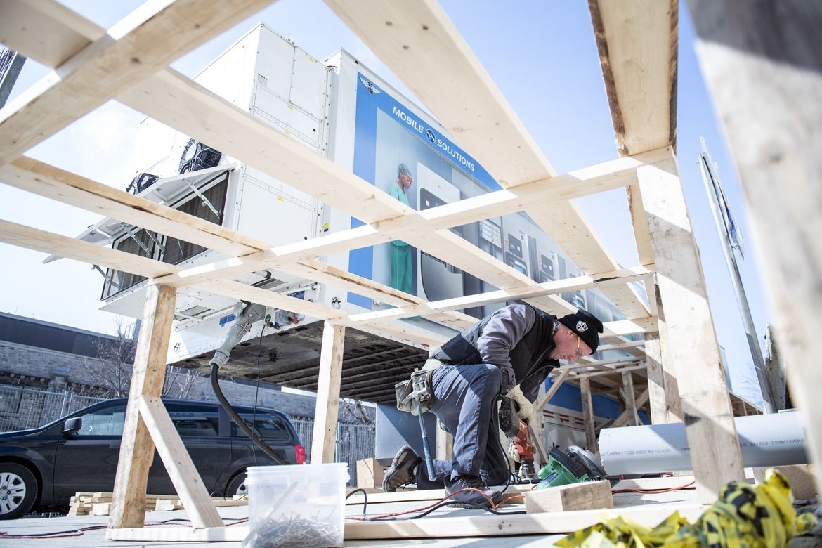 carpenter working on ramp