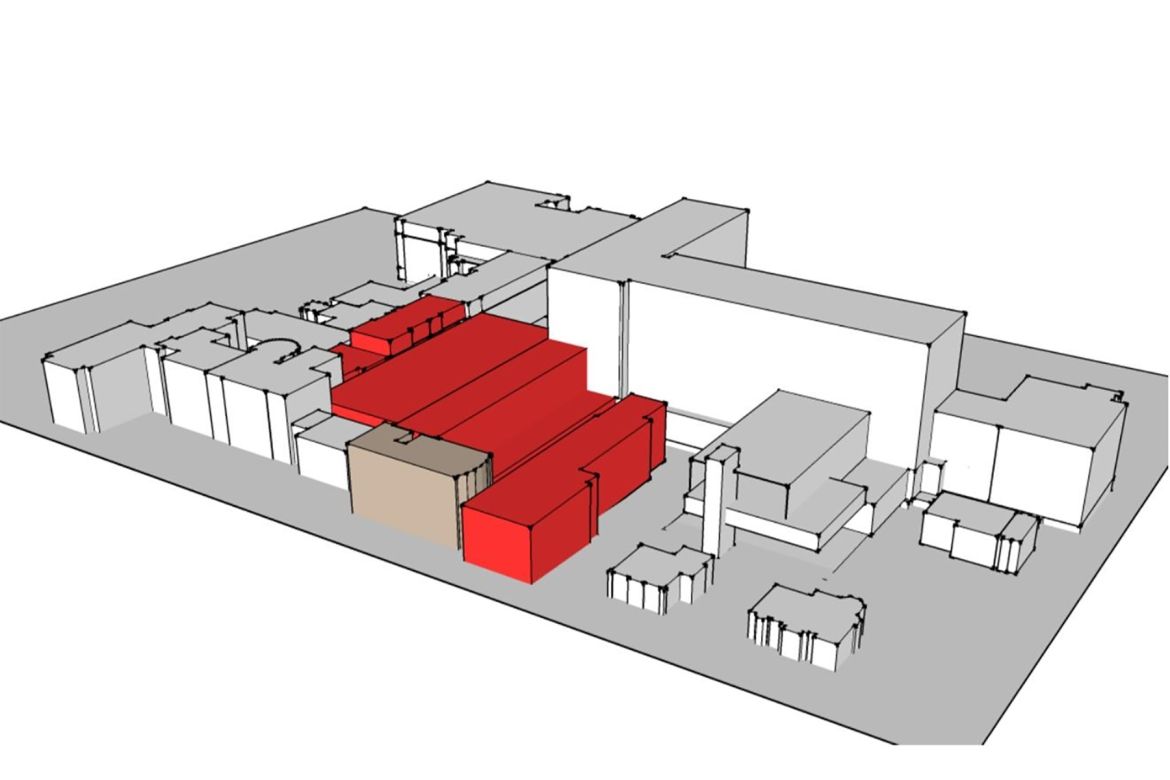 As part of the redevelopment project several existing buildings will be torn down to make way for a new facility.