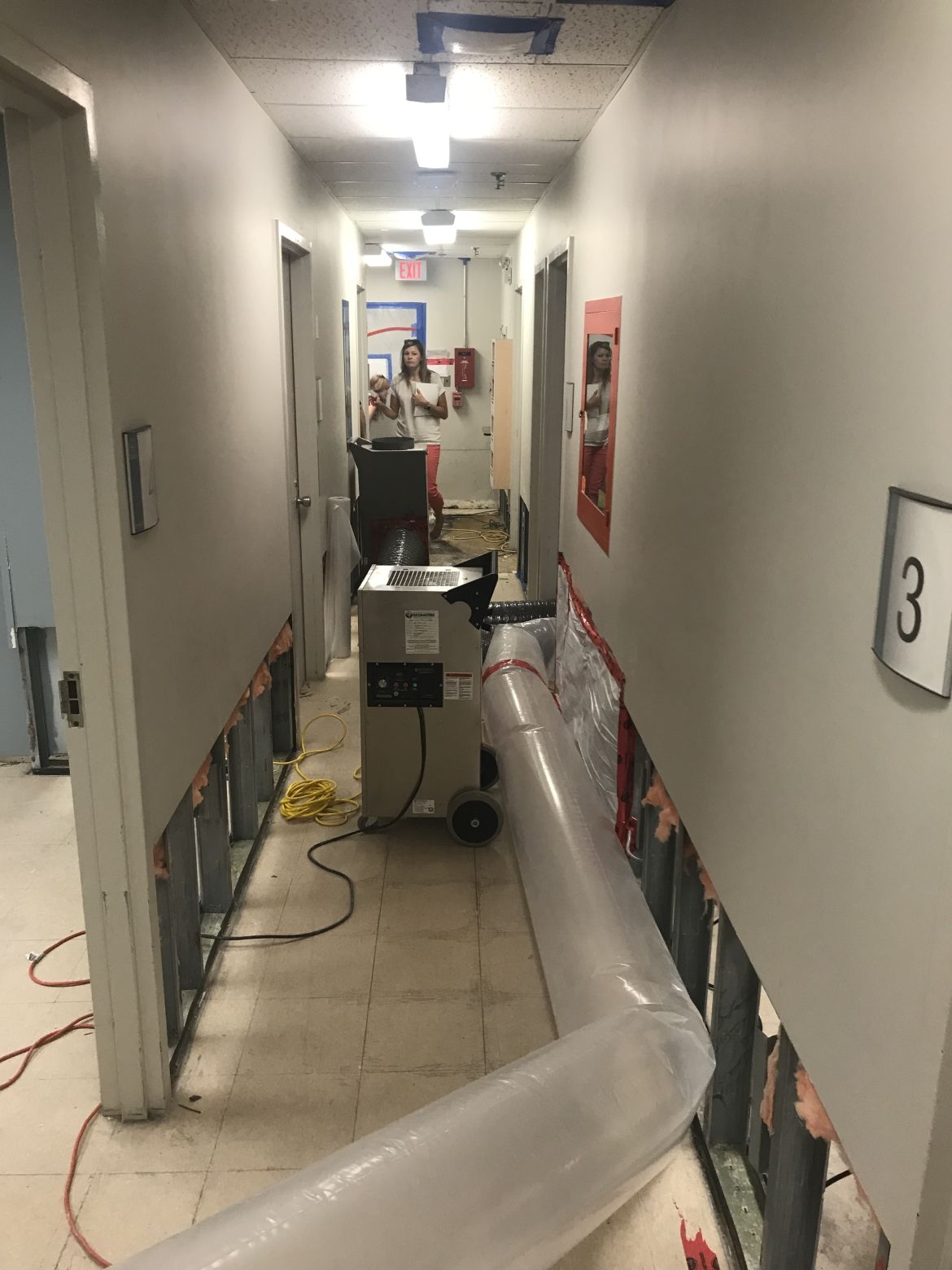 Infection Control staff monitoring humidity levels