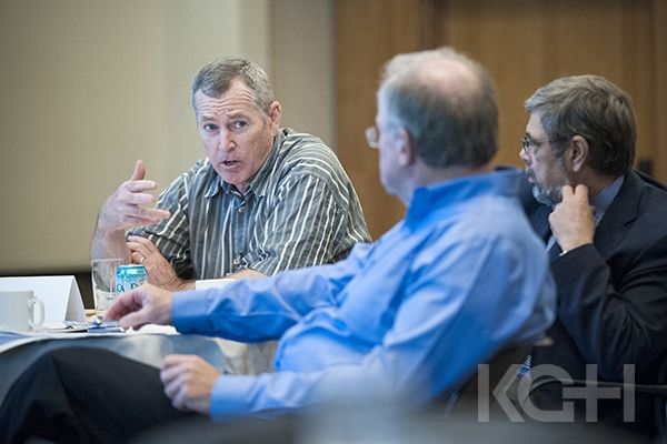 Jim Flett working with members of the KGH Board of Directors during a planning session.