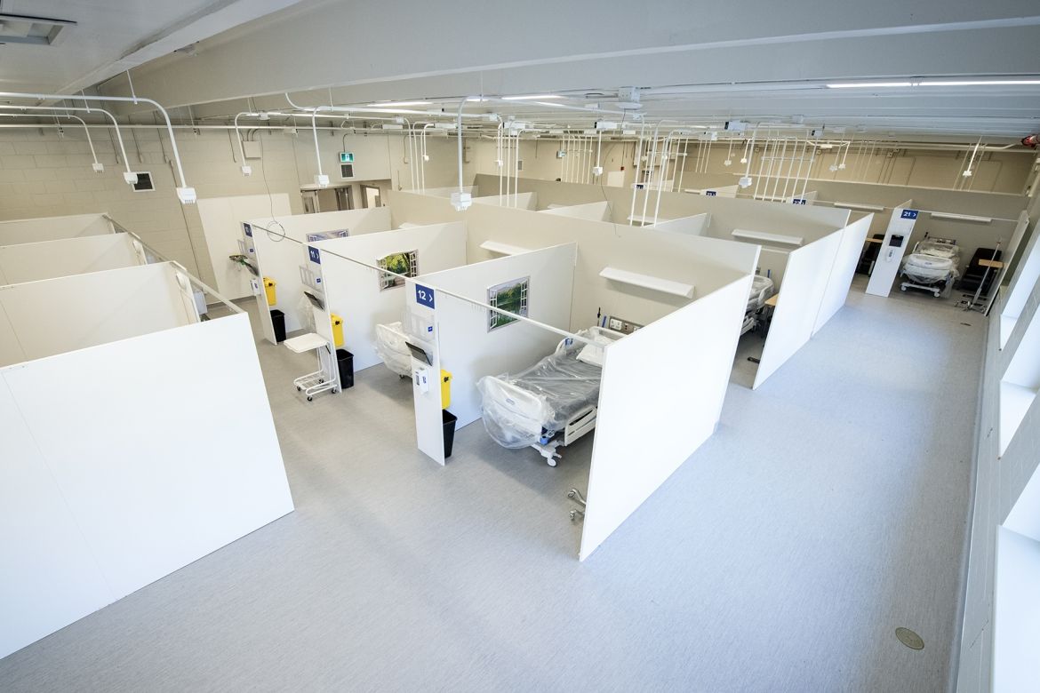 An overview image of the Union Street site field hospital