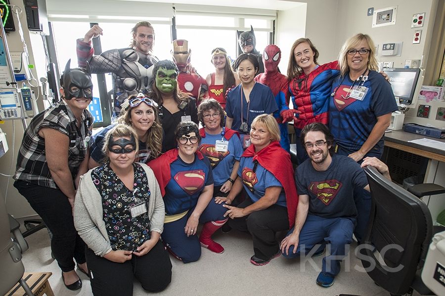 Staff on the NICU at our KGH site join in the fun and show their superhero colours.